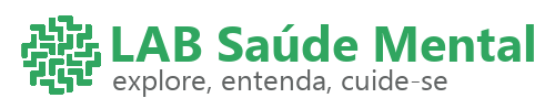 Logo do LAB Saúde Mental na cor verde e mensagem explore, entenda, cuide-se.